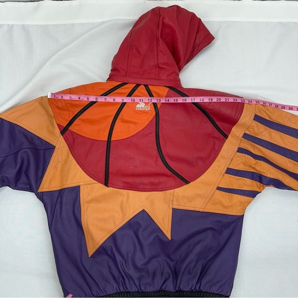 Vintage Starter Men’s size Medium Phoenix Suns Leather Hooded Jacket - Picture 17 of 17